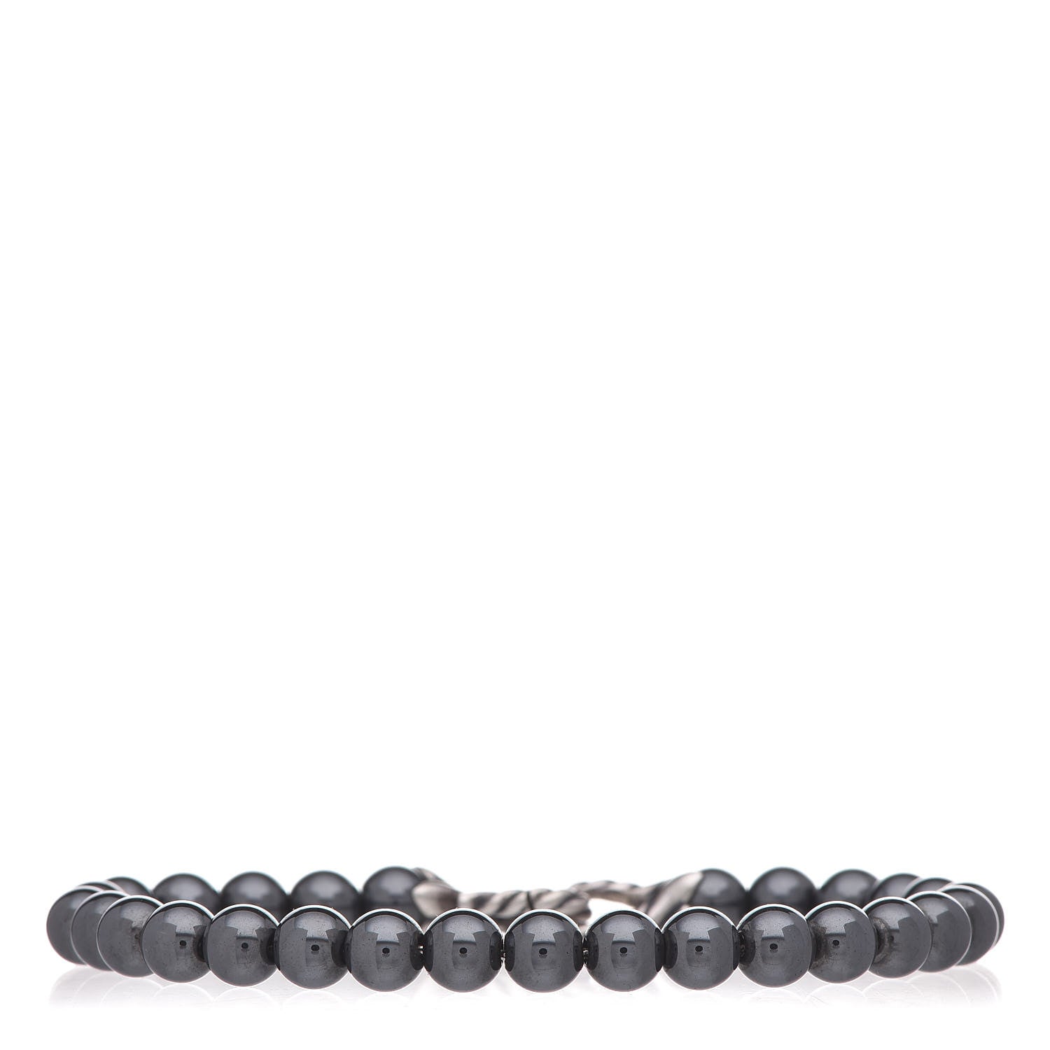 David Yurman Sterling Silver Hematite 6mm Spiritual Beads Bracelet 1 of 4