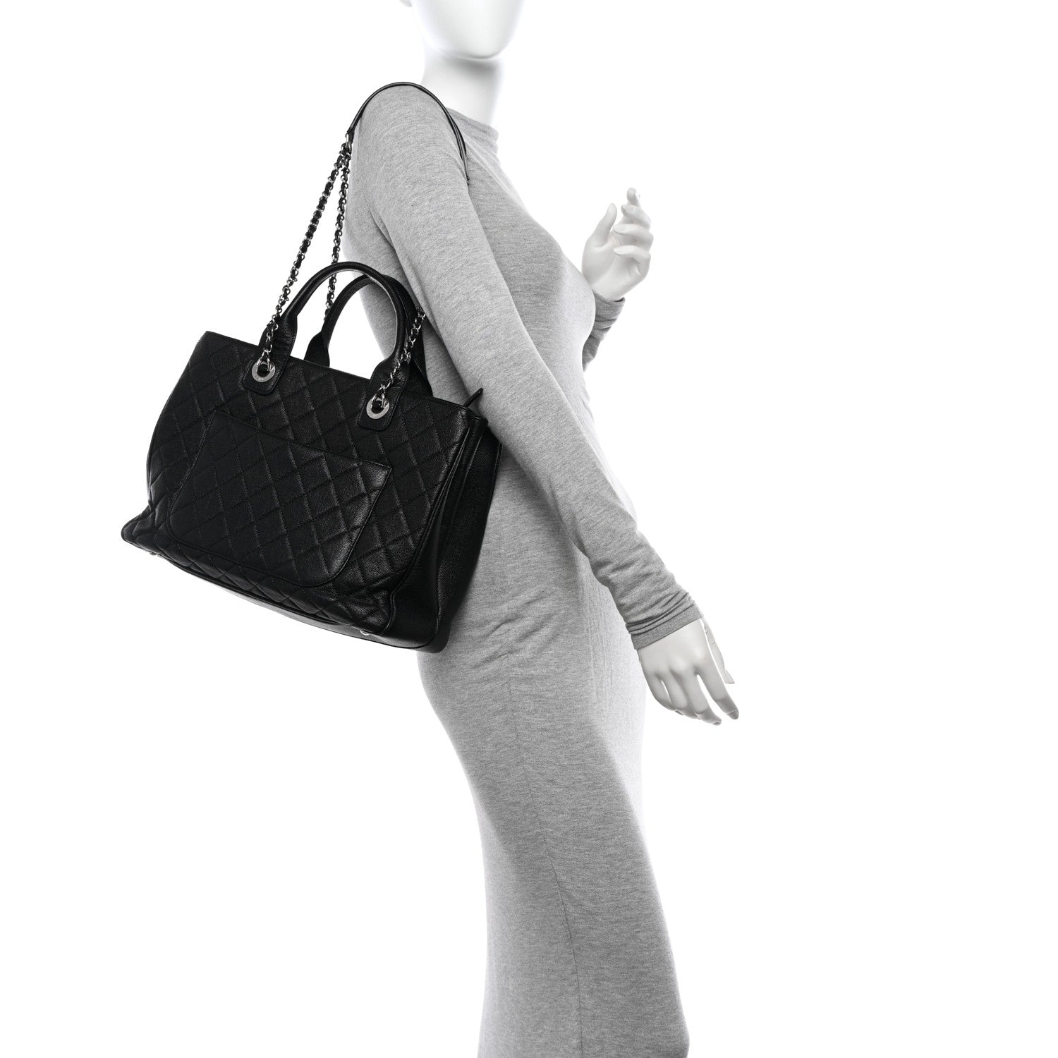 Chanel Caviar Quilted Large Urban Companion Top Handle Shopping Tote Black 2 of 13