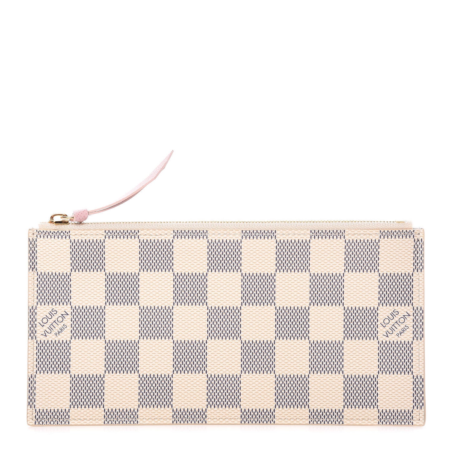 Damier Azur Felicie Chain Wallet Zippered Insert Rose Ballerine