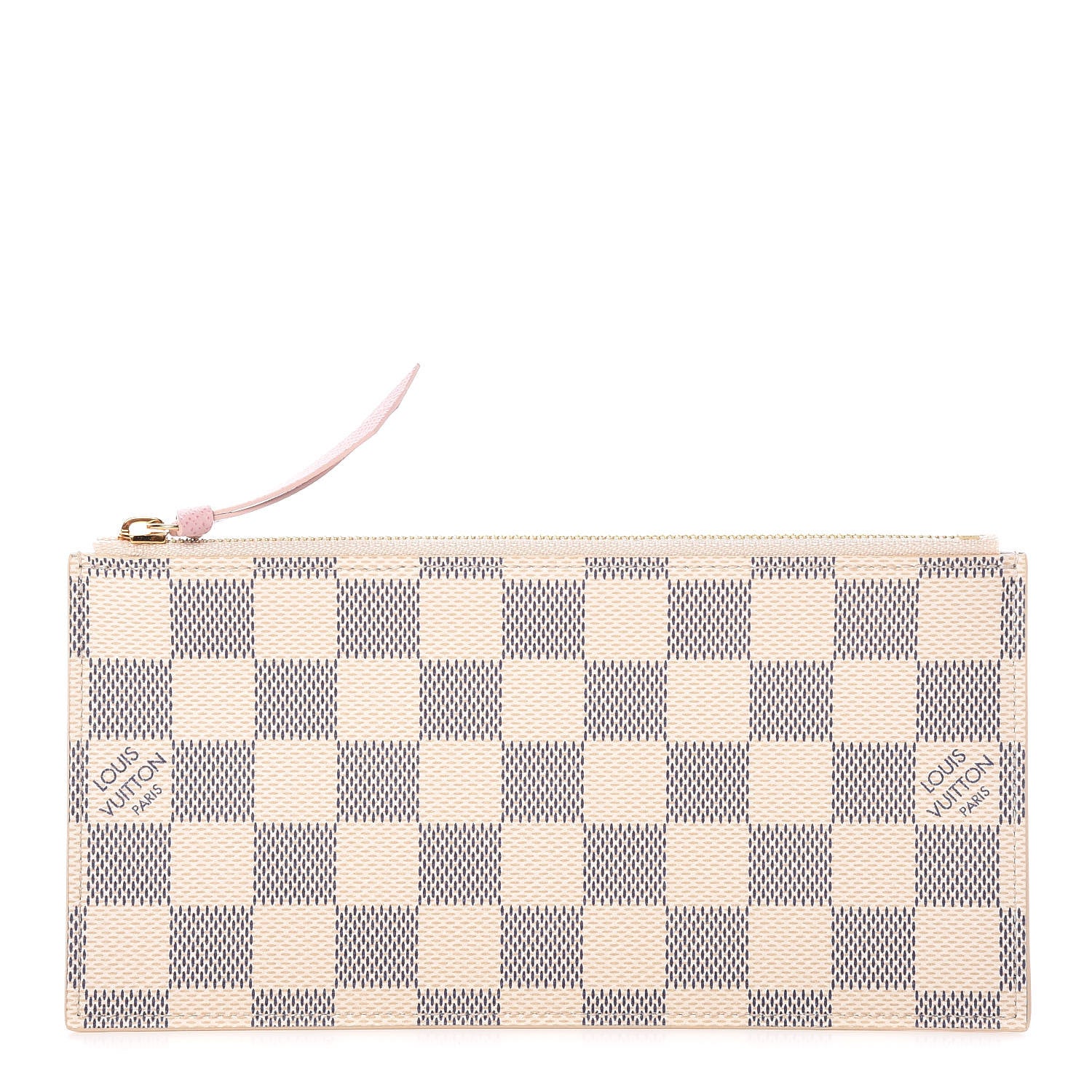 Louis Vuitton Damier Azur Felicie Chain Wallet Zippered Insert Rose Ballerine 1 of 7