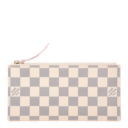 Louis Vuitton Damier Azur Felicie Chain Wallet Zippered Insert Rose Ballerine 1 of 7