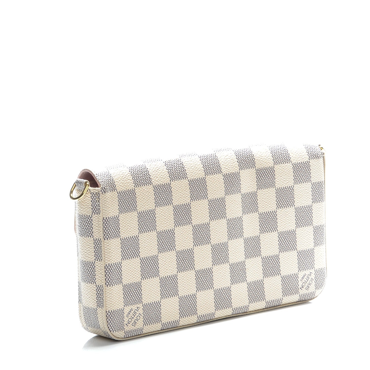 Louis Vuitton Damier Azur Pochette Felicie Chain Wallet Rose Ballerine 3 of 8