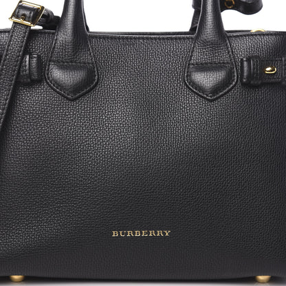 Burberry Grainy Calfskin House Check Small Banner Tote Black 14 of 14