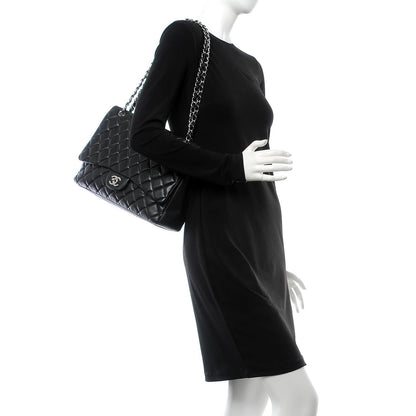 Chanel Lambskin Quilted Maxi Single Flap Black 3 of 8