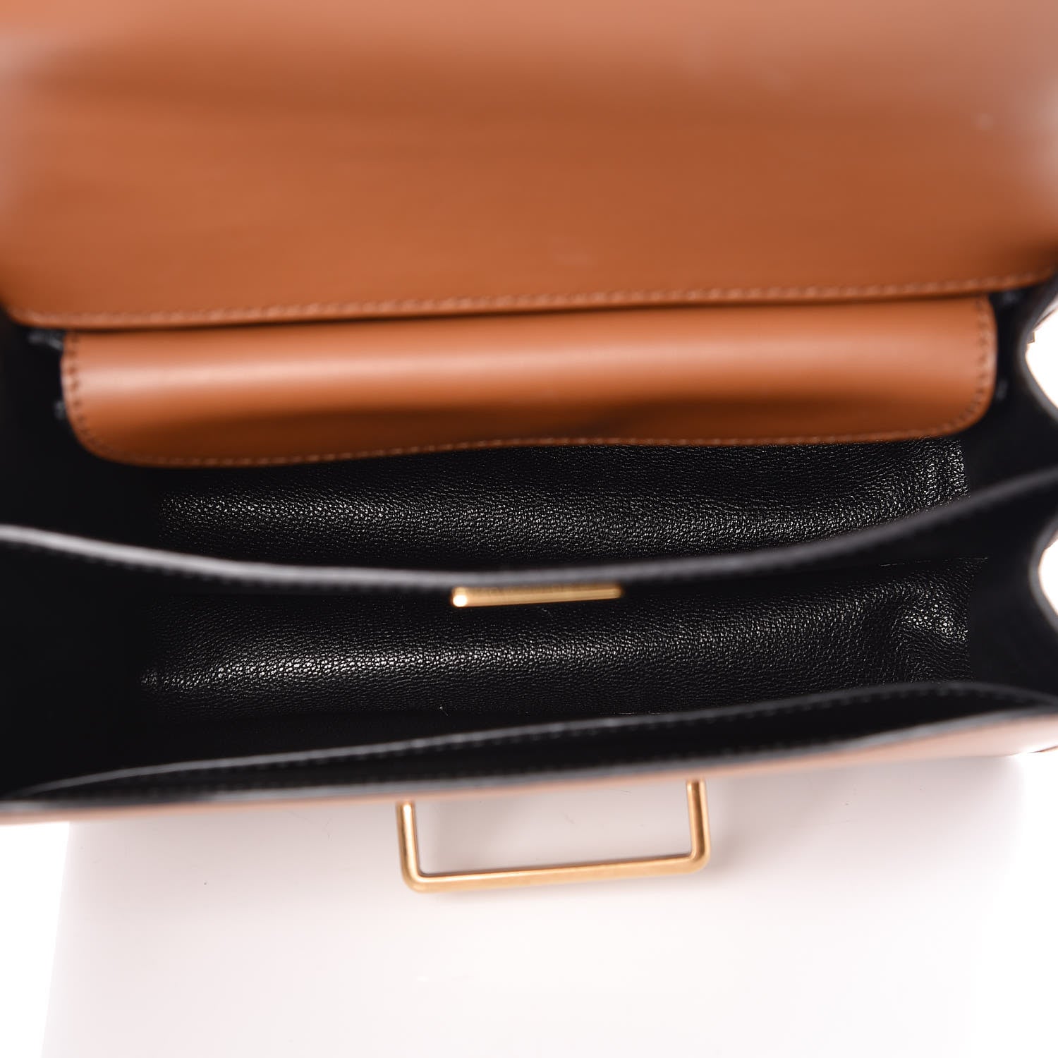 Prada City Calfskin Saffiano Cahier Bag Cognac Nero Black 5 of 8