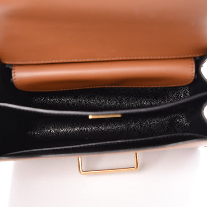 Prada City Calfskin Saffiano Cahier Bag Cognac Nero Black 5 of 8
