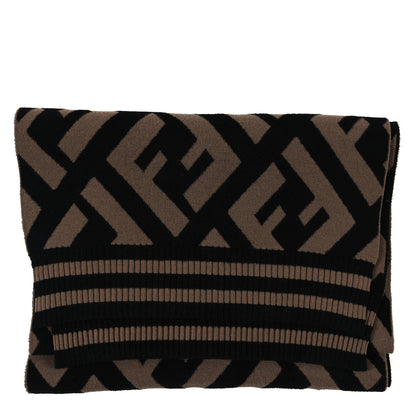 Fendi Wool FF Scarf Brown Black 3 of 3