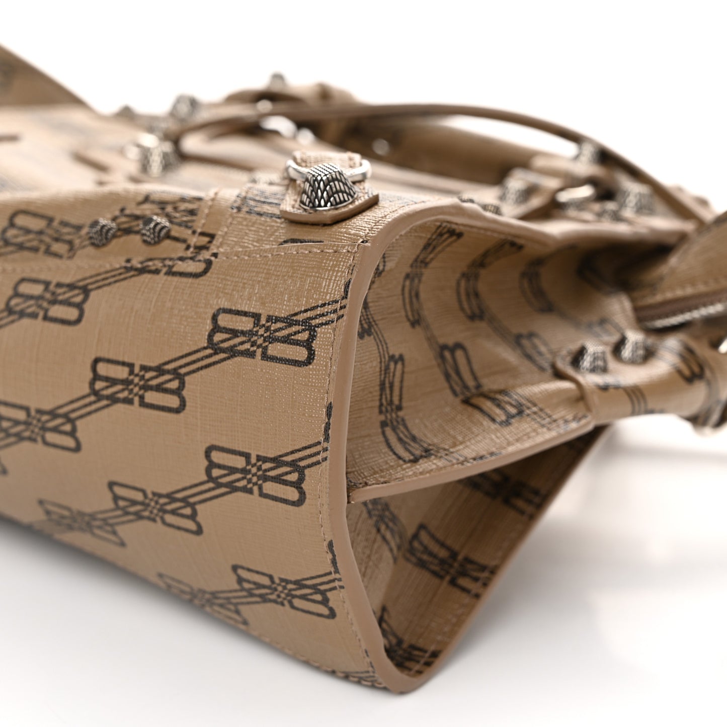 Coated Canvas BB Monogram Neo Cagole Handbag XS Beige Brown