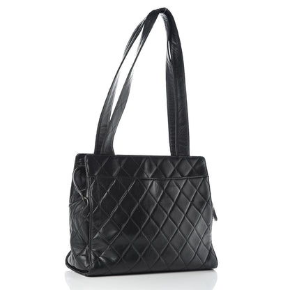 Chanel Lambskin Quilted CC Shopping Tote Black 3 of 16