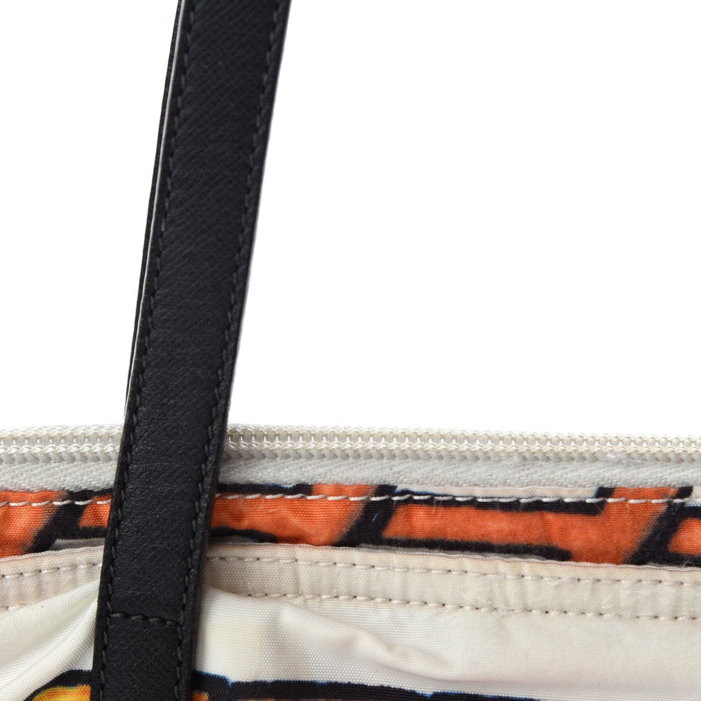 Tessuto Stampato Nylon Saffiano Tote White