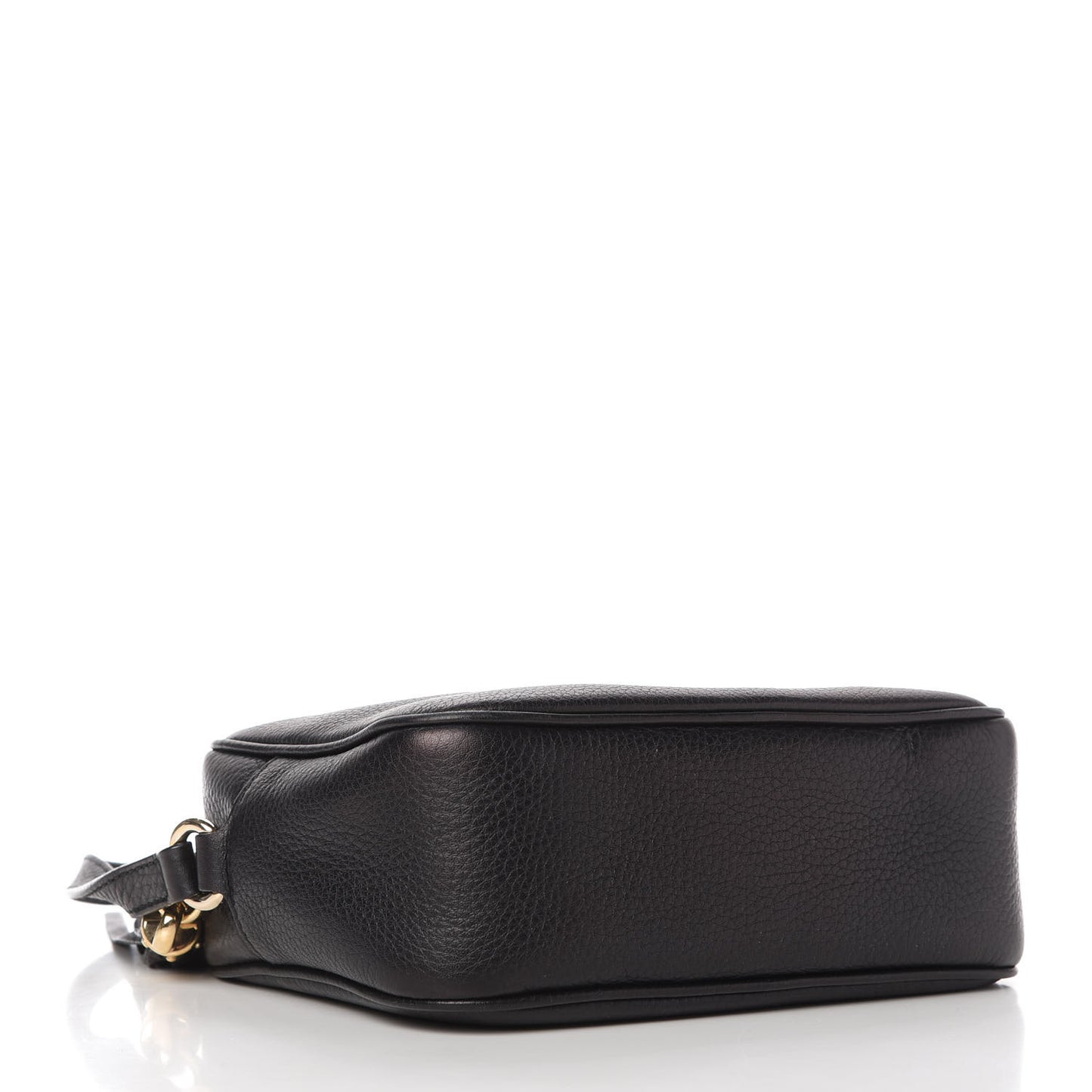 Pebbled Calfskin Small Soho Disco Bag Black