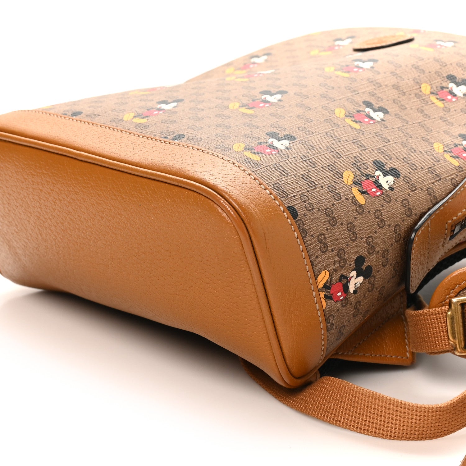 Gucci X DISNEY Mini Vintage GG Supreme Monogram Mickey Mouse Small Dome Backpack Beige Vintage Sun Oil 10 of 10