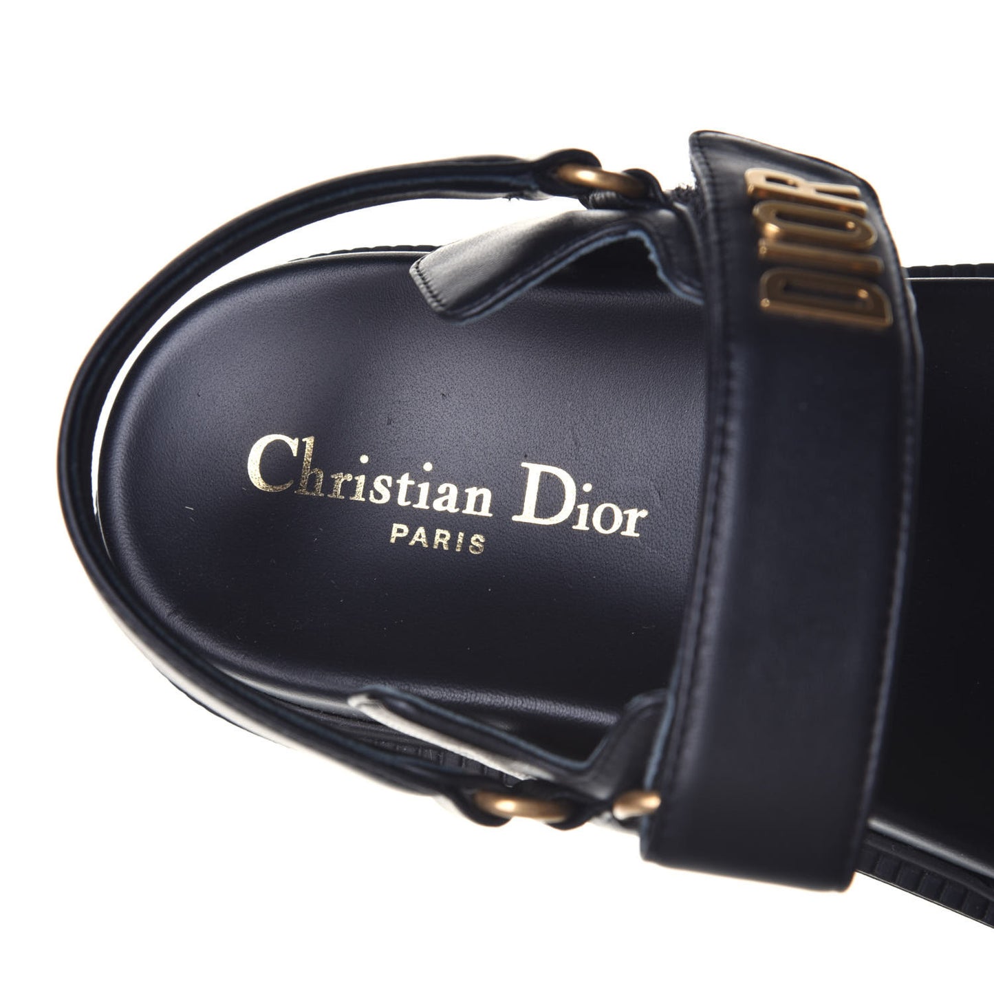 Lambskin Dioract 10mm Sandals 37.5 Black