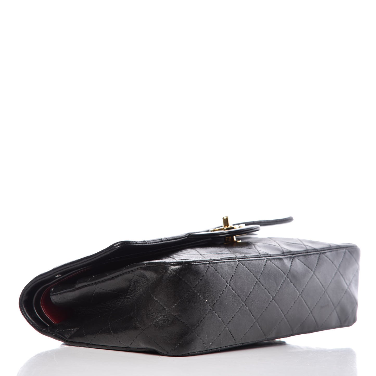 Lambskin Quilted Medium Double Flap Black