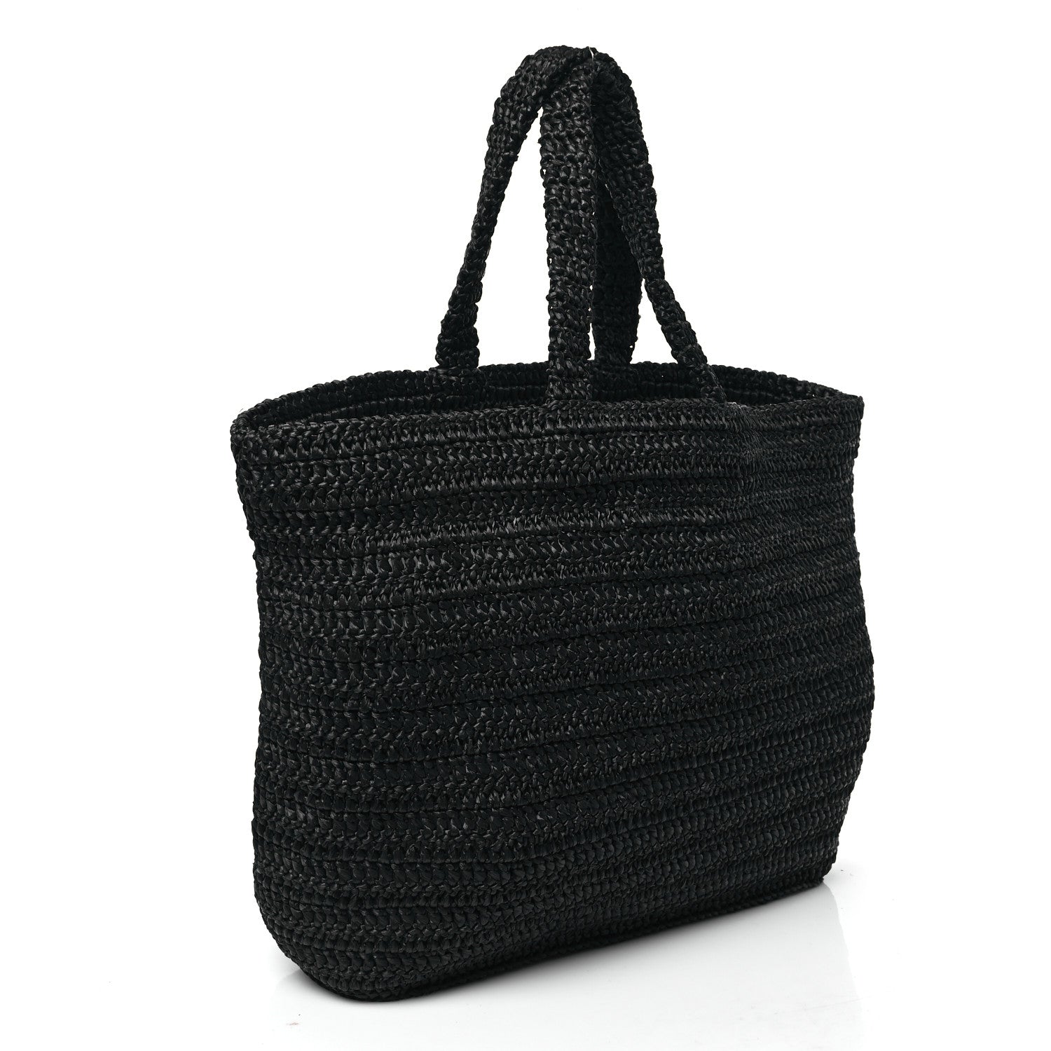 Saint Laurent Raffia Rive Gauche Tote Black 3 of 10