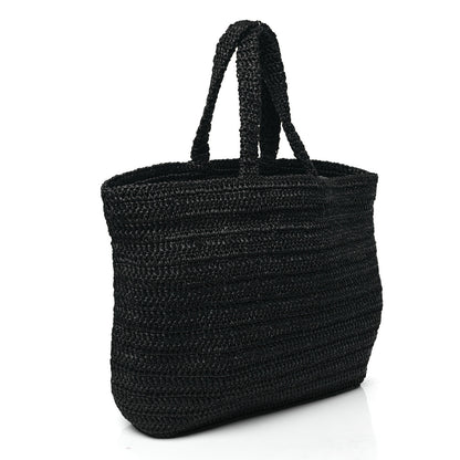 Saint Laurent Raffia Rive Gauche Tote Black 3 of 10