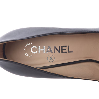 Chanel Lambskin CC Cap Toe Platform Chain Pumps 38.5 Black 6 of 14