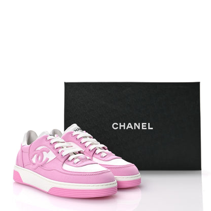Chanel Cotton Sneakers 37 Pink White 9 of 9