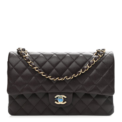 Chanel Caviar Quilted Medium Double Flap Dark Brown 1 of 9