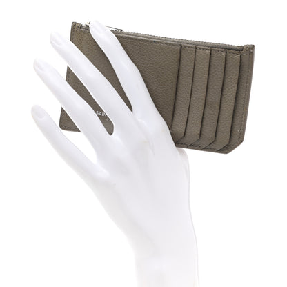Saint Laurent Grained Calfskin 5 Fragments Zip Pouch Card Holder Kaki Militaire 2 of 12