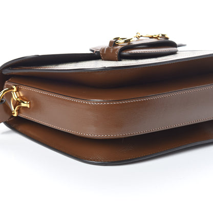 Gucci GG Supreme Monogram Horsebit 1955 Shoulder Bag Beige Brown Sugar 7 of 8