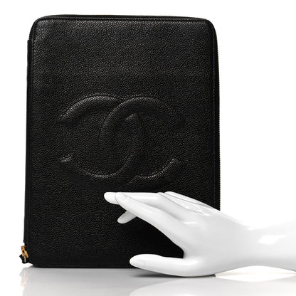 Chanel Caviar CC Zip Around Notebook Agenda Cover Black 2 of 12