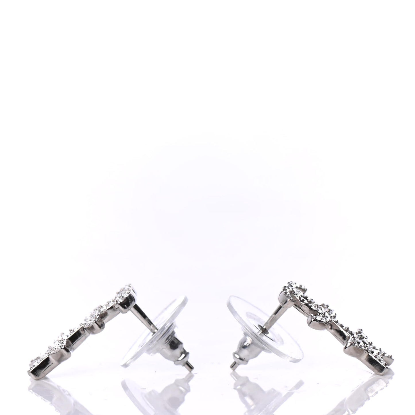 Crystal CC Star Earrings Silver
