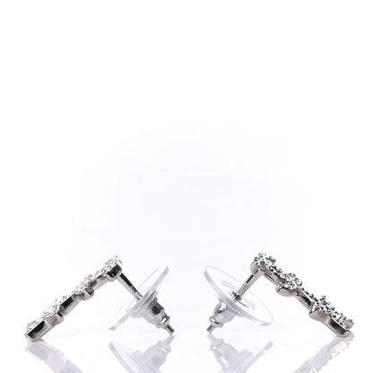 Chanel Crystal CC Star Earrings Silver 3 of 5