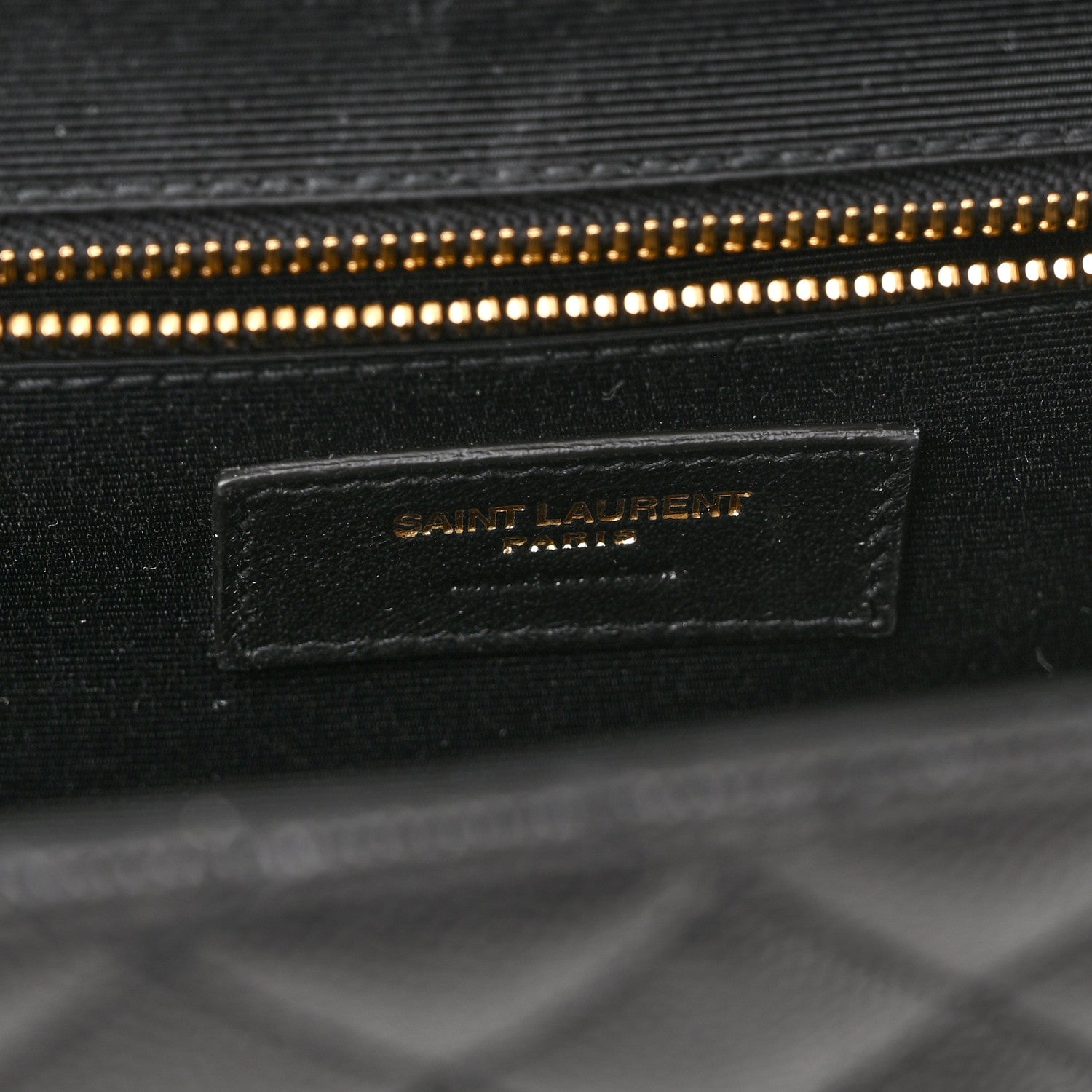 Saint Laurent Grain De Poudre Textured Mixed Matelasse Large Triquilt Monogram Satchel Black 6 of 10