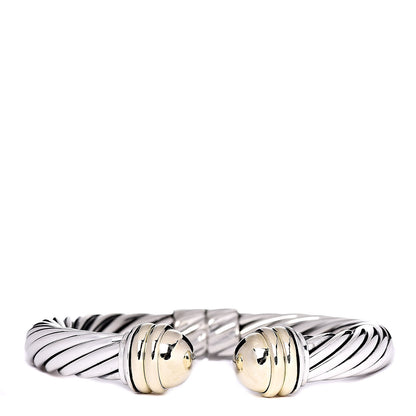David Yurman Sterling Silver 14K Yellow Gold 10mm Cable Classics Bracelet 1 of 5