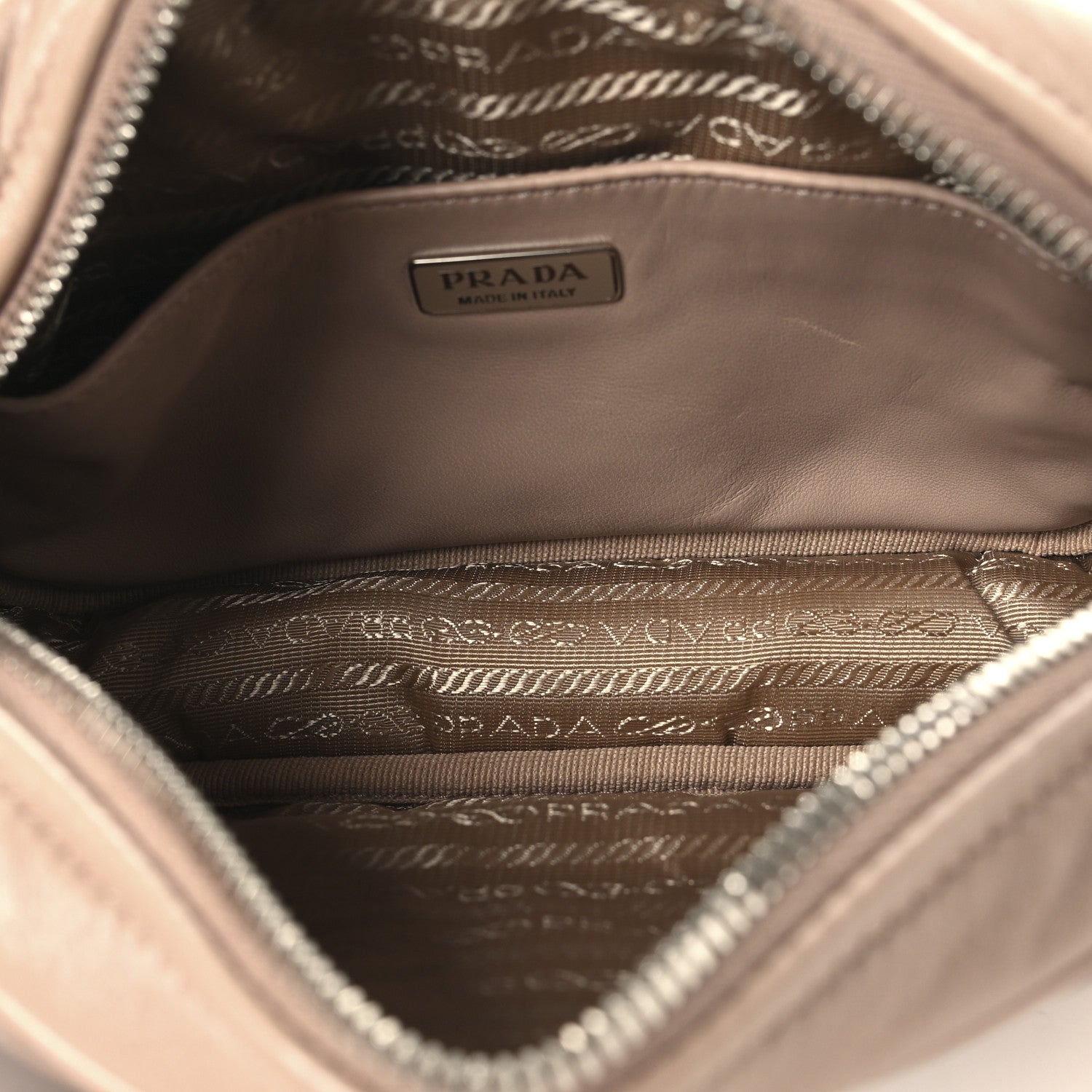 Prada Nappa Triangle Stitched Spectrum Camera Bag Cipria 5 of 9