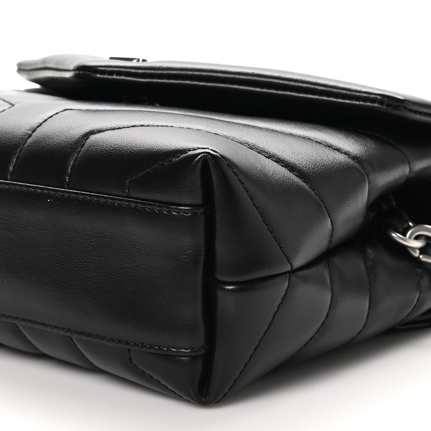 Saint Laurent Calfskin Y Quilted Monogram Toy Loulou Crossbody Bag Black 10 of 11