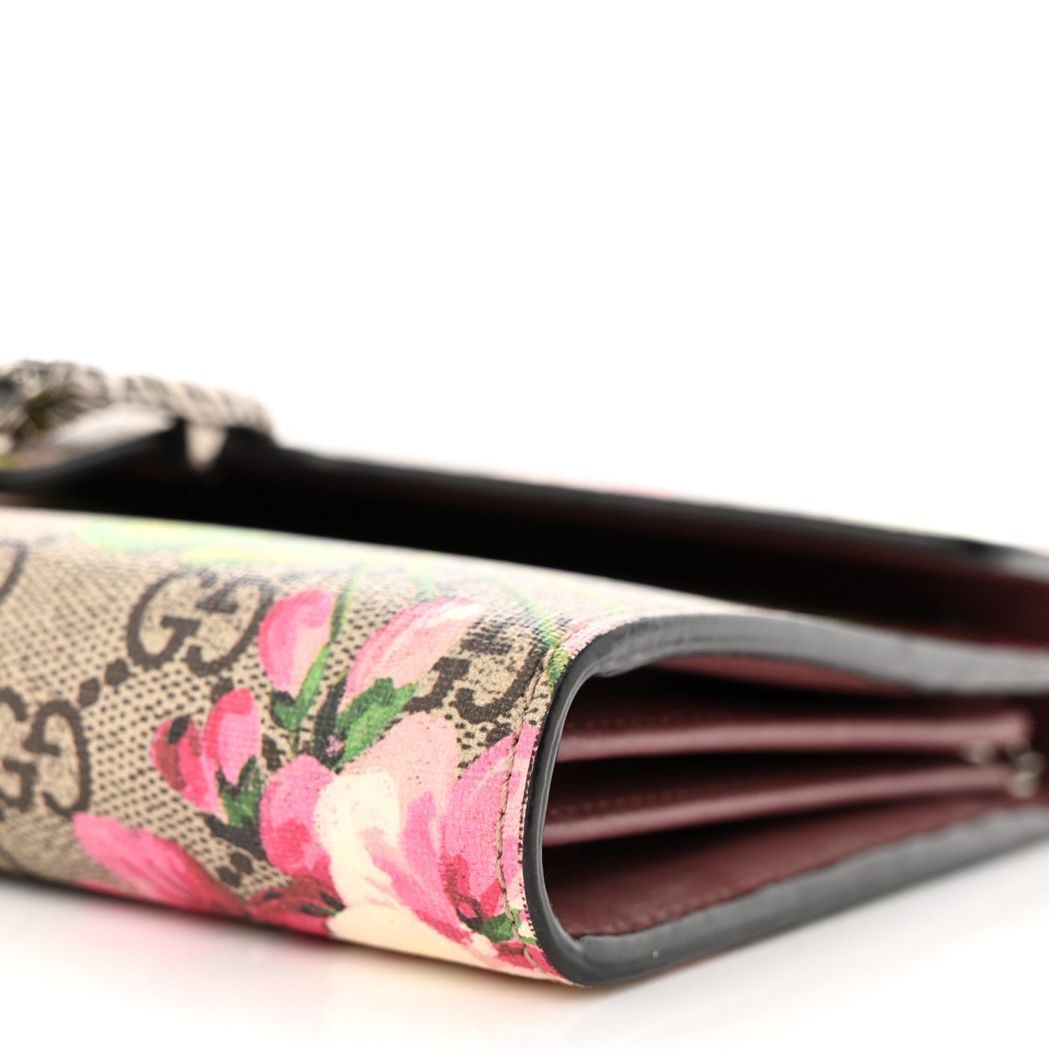 Gucci GG Supreme Monogram Blooms Mini Dionysus Chain Wallet Beige Multicolor Dry Rose 10 of 11