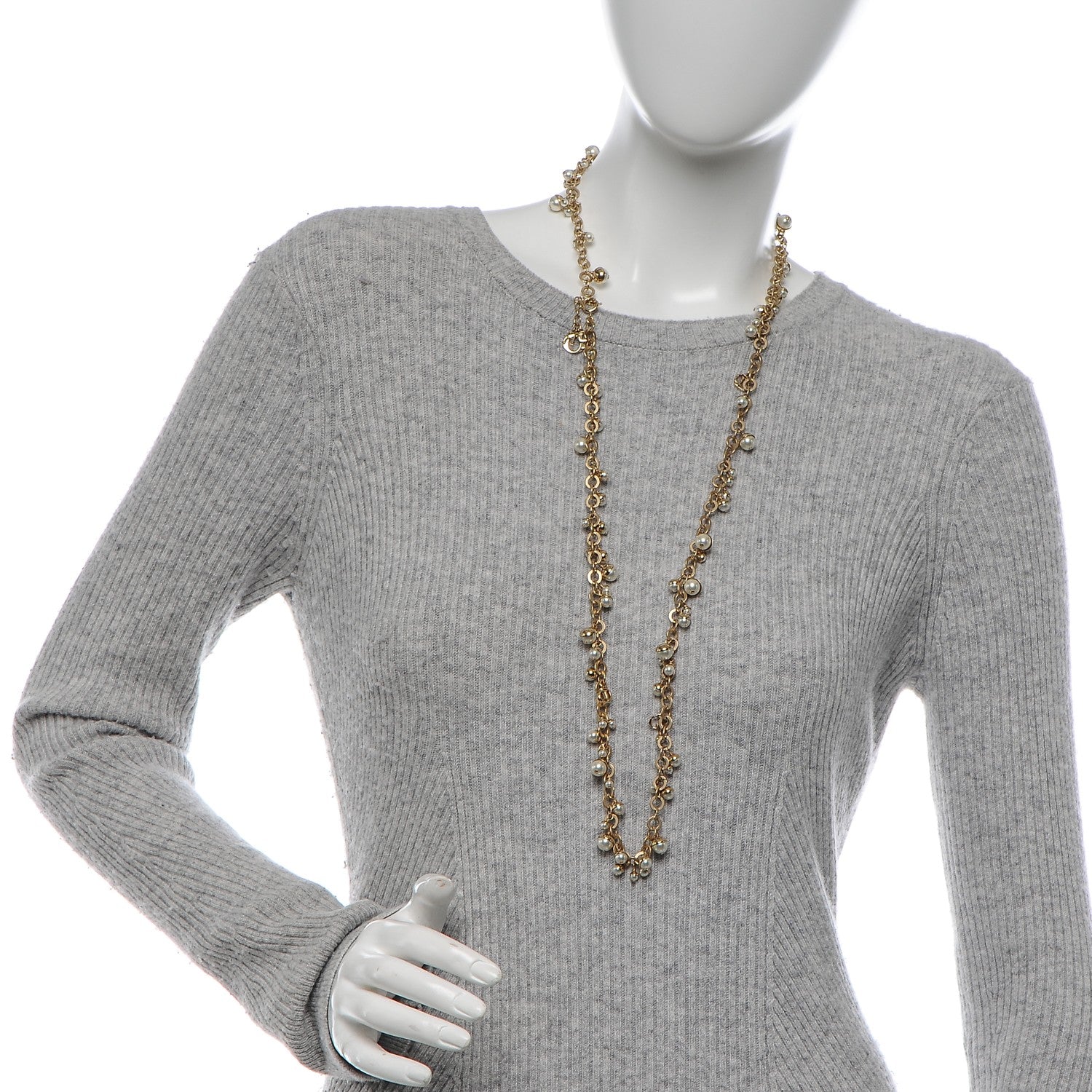 Christian Dior Pearl Mise en Dior Long Necklace Gold 2 of 6