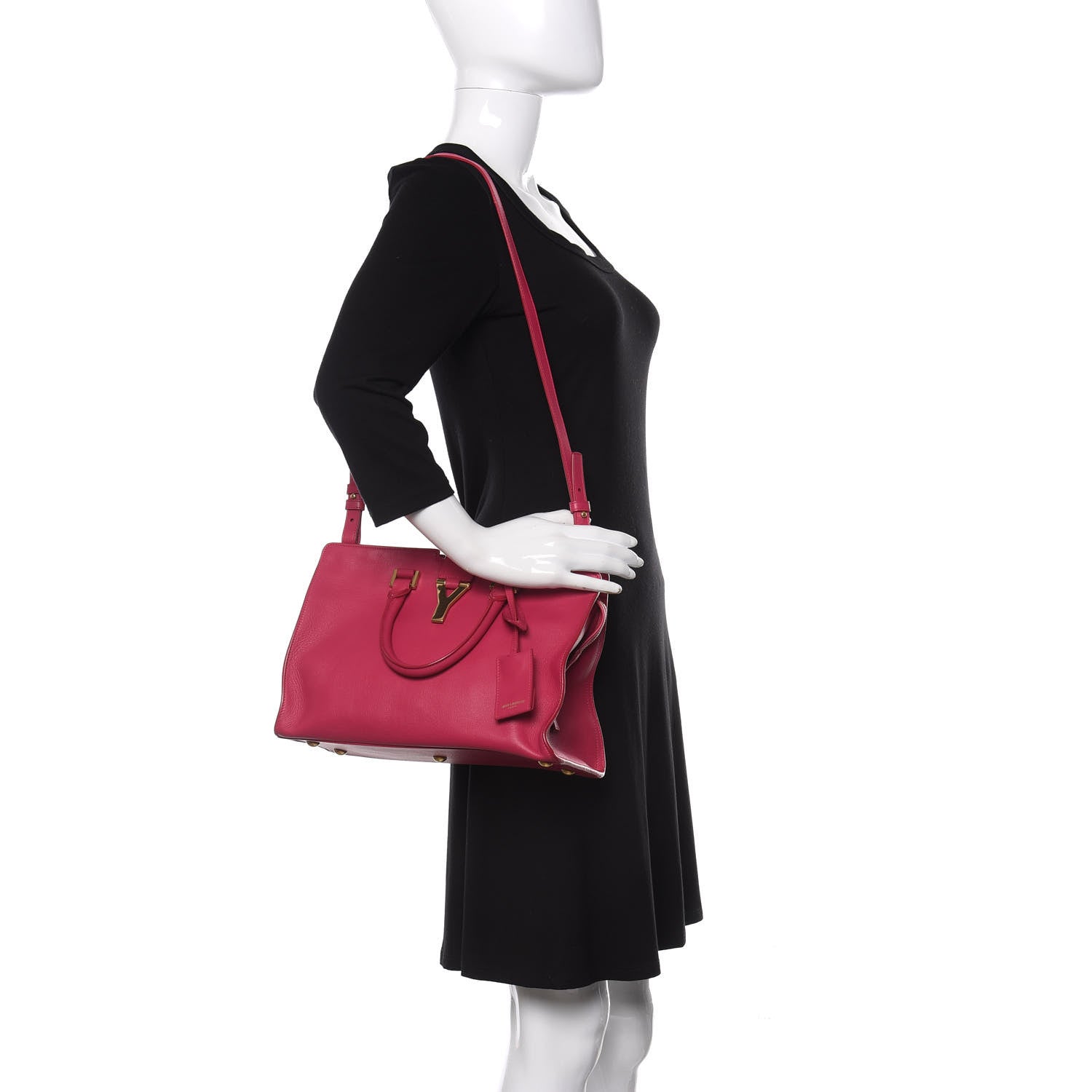 Saint Laurent Calfskin Small Classic Y Cabas Fuchsia 2 of 11