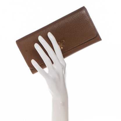 Prada Vitello Grain Continental Flap Wallet Cannella 2 of 8