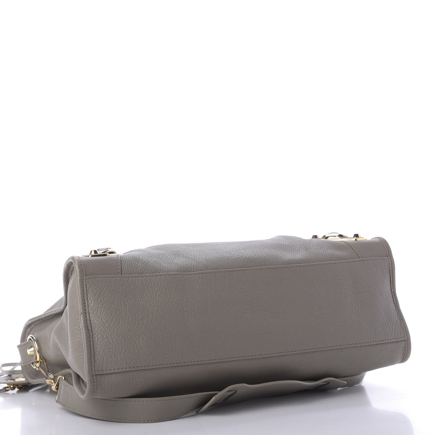Chevre Gold Metallic Edge Hardware City Gris Taupe