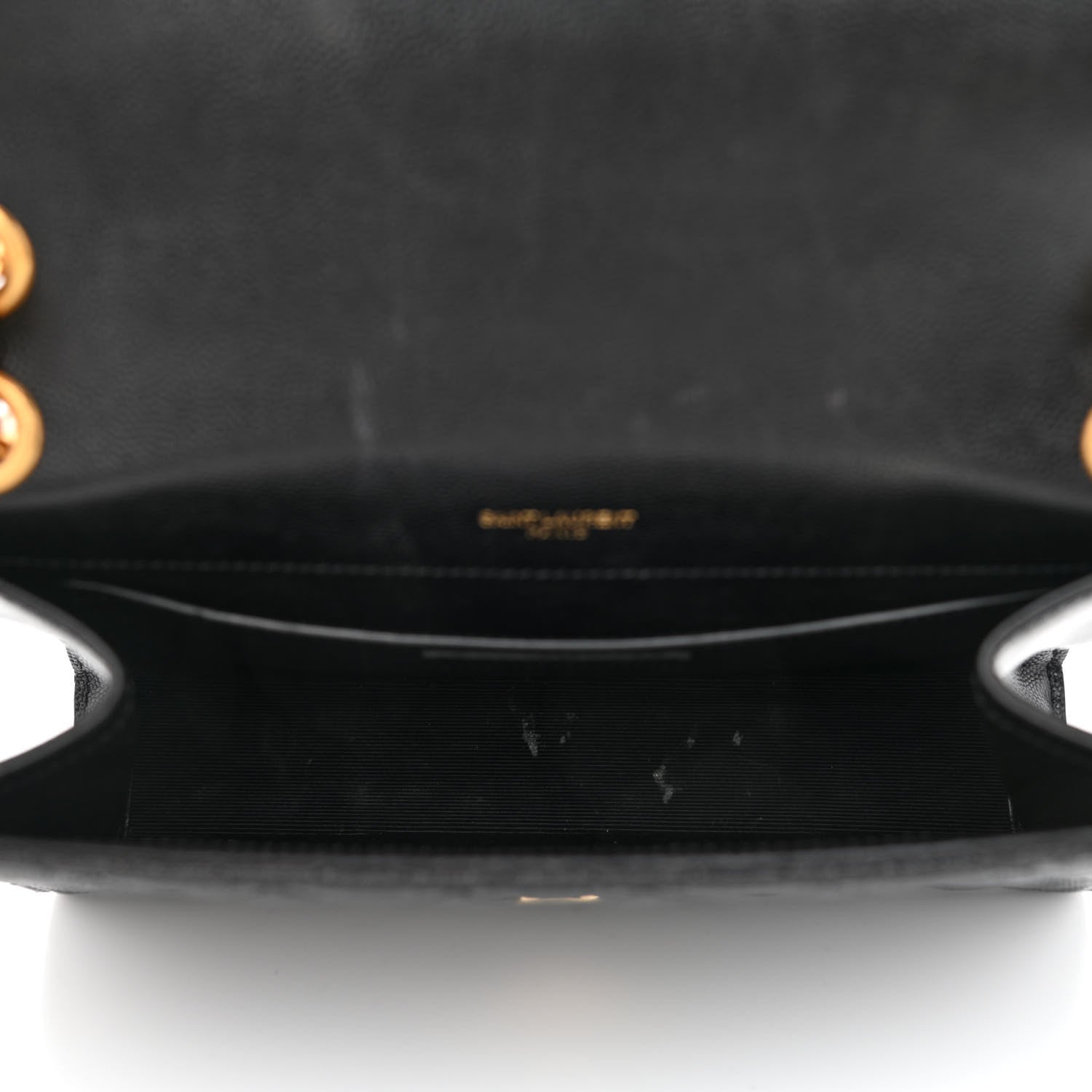Saint Laurent Grain De Poudre Textured Mixed Matelasse Triquilt Medium Monogram Satchel Black 4 of 15