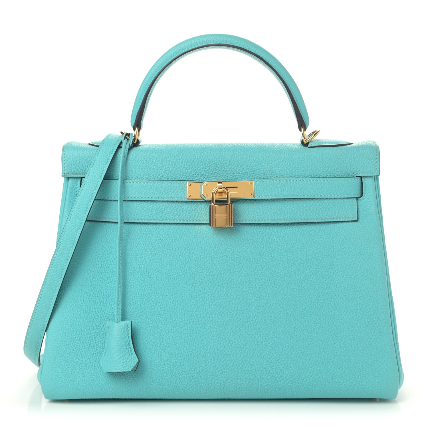Hermes Togo Kelly Retourne 32 Bleu Atoll 1 of 11