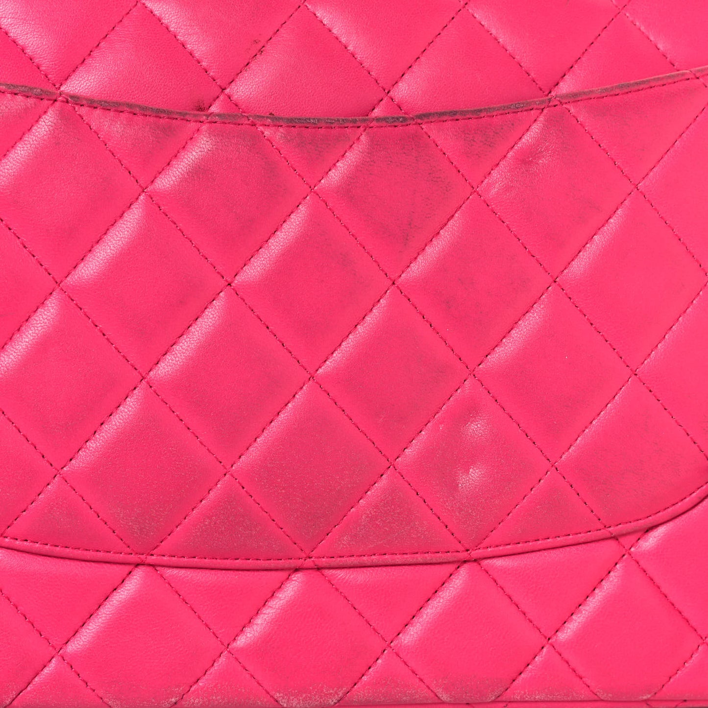 Lambskin Quilted Jumbo Double Flap Dark Pink