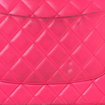Chanel Lambskin Quilted Jumbo Double Flap Dark Pink 23 of 27