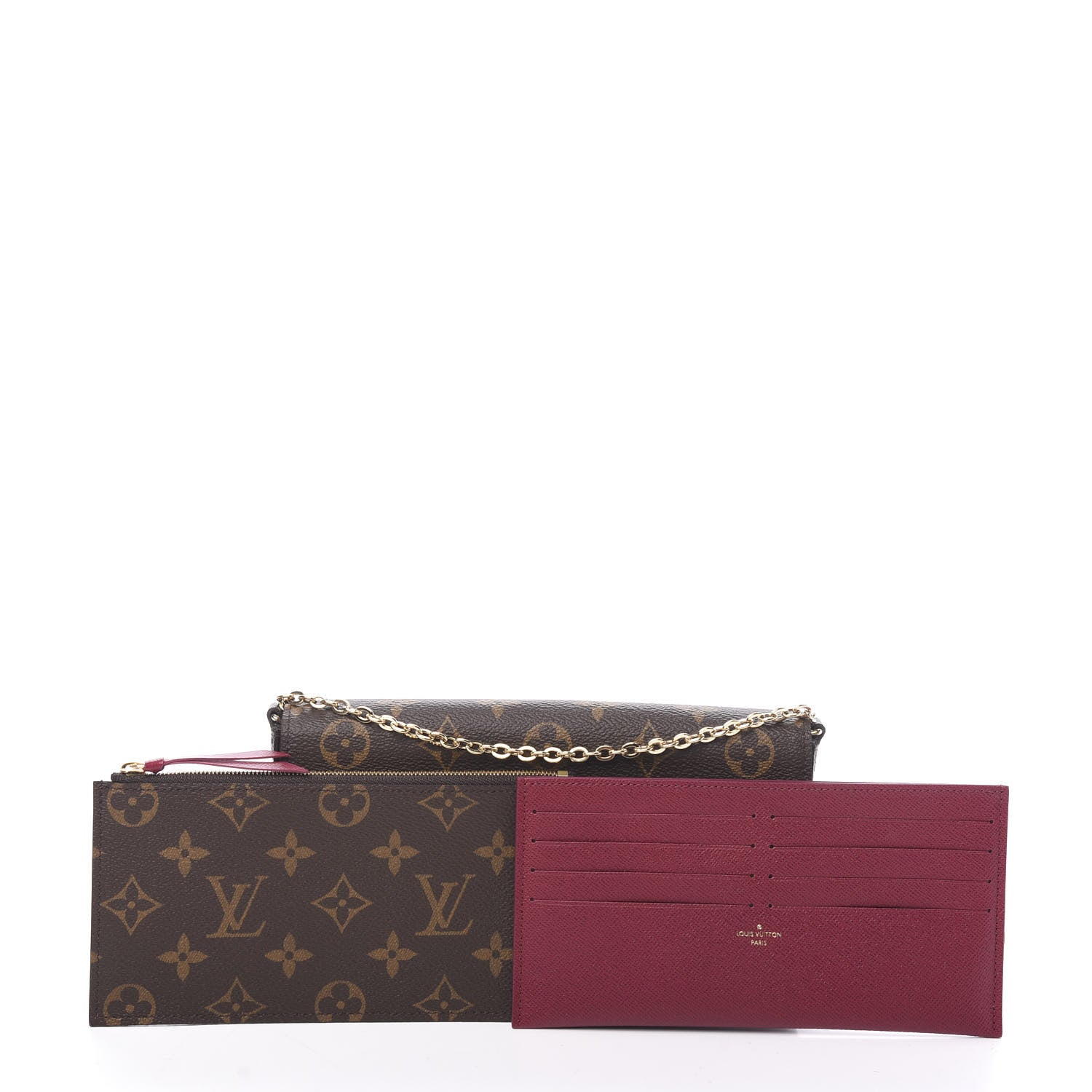 Louis Vuitton Monogram Pochette Felicie Chain Wallet Fuchsia 9 of 10
