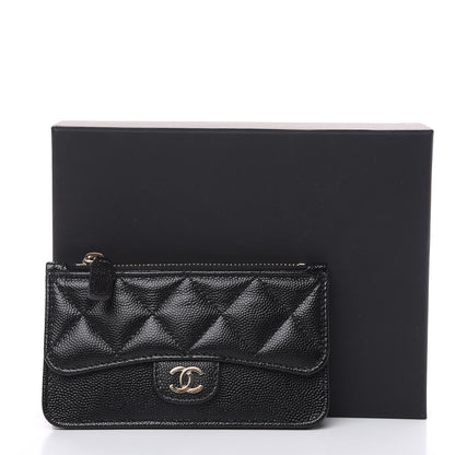 Chanel Caviar Quilted Flap Zip Card Holder Black 8 of 8