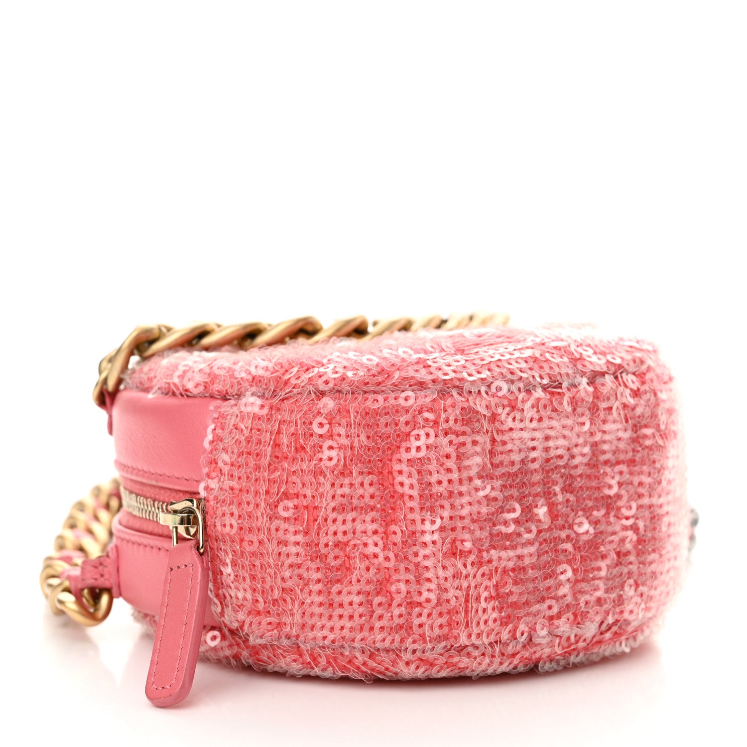 Chanel Sequin Chanel 19 Round Clutch With Chain Coral 4 of 11