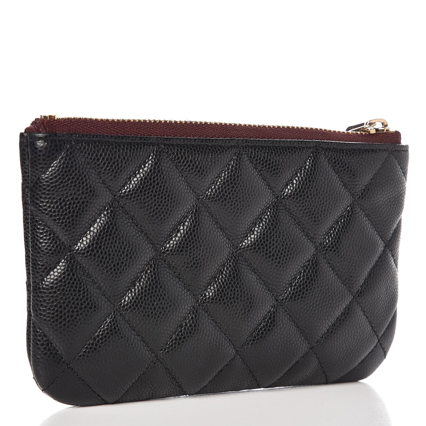 Caviar Quilted Small Cosmetic Case Black