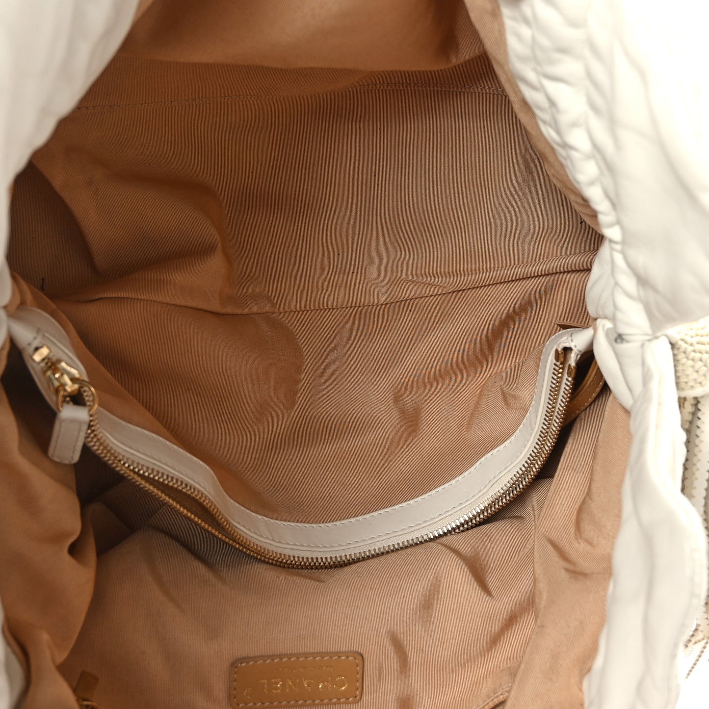 Lambskin Quilted Ca D'Oro Tote Ivory
