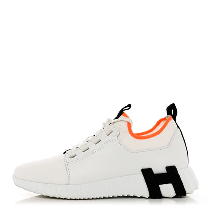 Hermes Knit Calfskin Depart Sneakers 36.5 White 1 of 9