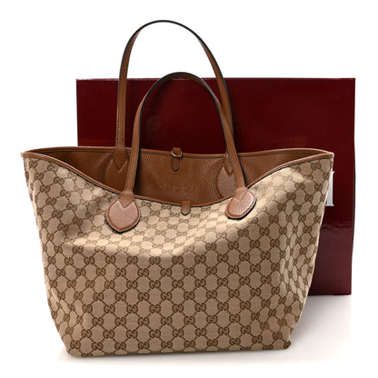Gucci Grained Calfskin Monogram Large Totissima Reversible Tote Brown 11 of 11