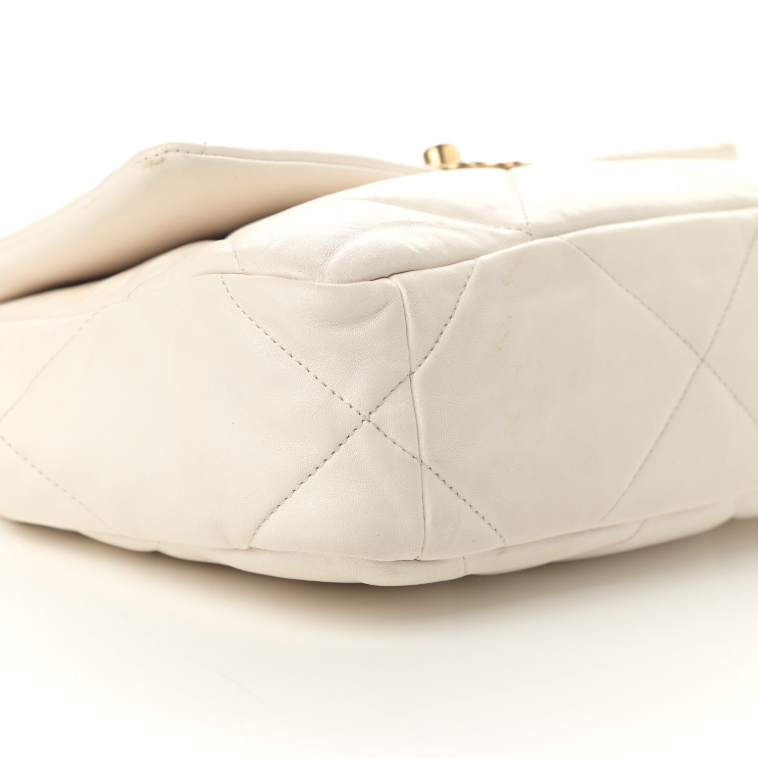Chanel Goatskin Quilted Medium Chanel 19 Flap White 9 of 19