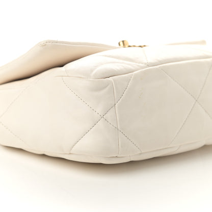 Chanel Goatskin Quilted Medium Chanel 19 Flap White 9 of 19